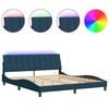 vidaXL Bettgestell mit LED ohne Matratze "Hanko" Blau 180x200 cm Samt