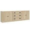 vidaXL Sideboards 3 Stk. Sonoma-Eiche Holzwerkstoff