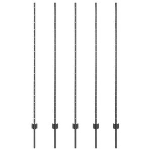 vidaXL Eingebetteter Zaunpfosten 5 pcs Grau 200 cm
