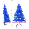 vidaXL K&uuml;nstlicher Halb-Weihnachtsbaum mit St&auml;nder Blau 120 cm PVC