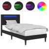 vidaXL Bettrahmen mit LED-Lichtleisten Schwarz 80 x 200 cm Kunstleder
