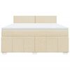 vidaXL Boxspringbett mit Matratze Creme 180x200 cm Stoff