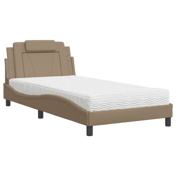 vidaXL Bett "Viana" mit Matratze Cappuccino-Braun 100x200 cm Kunstleder