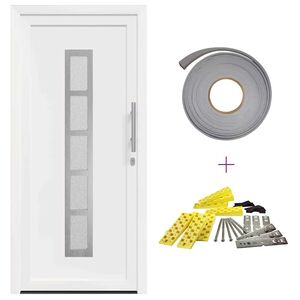 vidaXL Vordert&uuml;r Wei&szlig; PVC