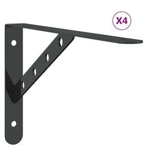 vidaXL Regaltr&auml;ger 4 Stk. 30x2,5x15,5 cm Schwarz Edelstahl
