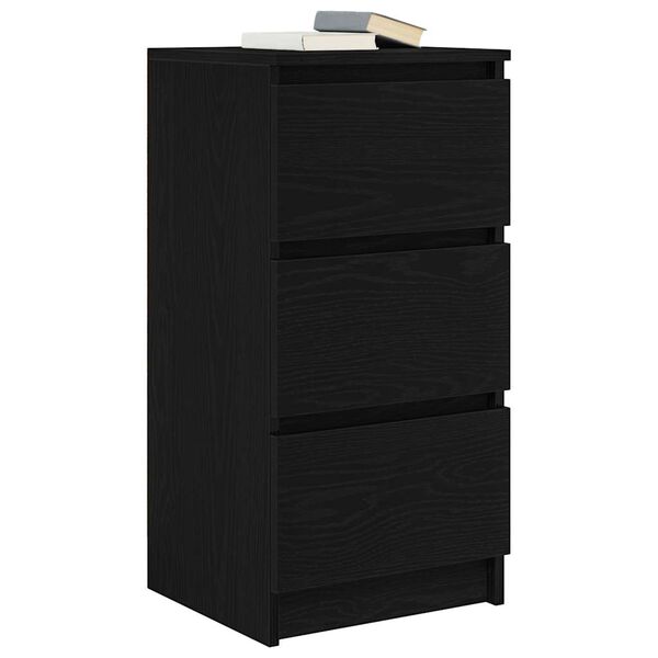 vidaXL Sideboard Schwarz Eichen-Optik 37,5x35x76 cm Holzwerkstoff