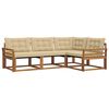 vidaXL Outdoor-Sofagarnitur mit Kissen 4 pcs Natur und Beige