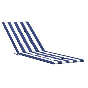vidaXL Liegestuhl-Auflage Blau&Wei&szlig; Gestreift Oxford-Gewebe