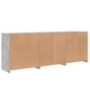 vidaXL Sideboard mit LED-Leuchten Betongrau 181,5x37x67 cm