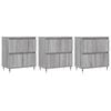 vidaXL Sideboards 3 Stk. Grau Sonoma Holzwerkstoff