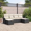 vidaXL Garten-Sofa-Set mit Kissen 6 pcs Schwarz Poly Rattan