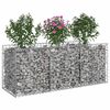 vidaXL Gabionen Hochbeet Silber 150 x 50 x 60 cm Verzinkter Stahl