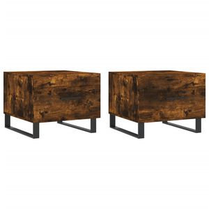 vidaXL Couchtische 2 Stk. R&auml;uchereiche 50x50x40 cm Holzwerkstoff