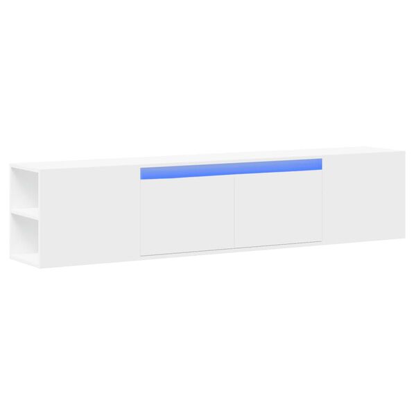 vidaXL TV-Wandschrank mit LED-Beleuchtung Wei&szlig; 180x31x39,5 cm