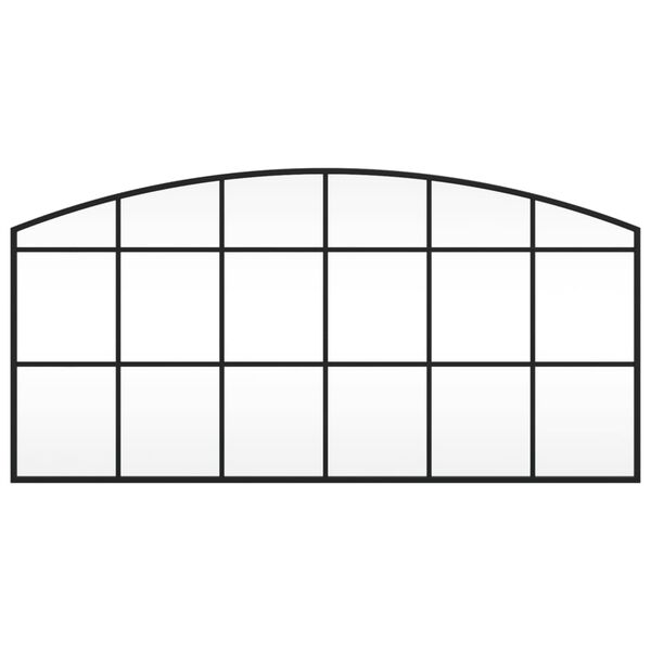 vidaXL Wandspiegel Schwarz 100x50 cm Gewölbt Eisen