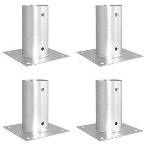 vidaXL runder Bodenanker 4 Stk. Silber 15 x 15 x 15 cm Metall