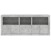 vidaXL Sideboard mit LED-Leuchten Betongrau 162x37x67 cm