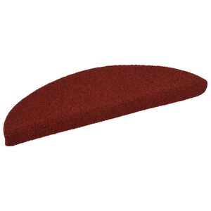 vidaXL Stufenmatten Selbstklebend 15 Stk. 56x17x3 cm Bordeauxrot Halbrund