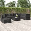 vidaXL 8-tlg. Garten-Lounge-Set mit Kissen Schwarz Poly Rattan