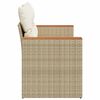 vidaXL Gartensofa mit Kissen 2-Sitzer Beige Poly Rattan