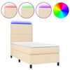 vidaXL Boxspringbett mit Matratze & LED Creme 80x200 cm Stoff