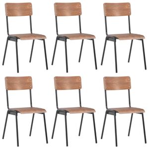 vidaXL Esszimmerst&uuml;hle 6 Stk. Braun Sperrholz