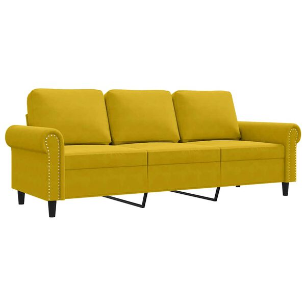 vidaXL 3-Sitzer-Sofa Gelb 180 cm Samt