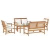 vidaXL Gartensofa-set 5 pcs Natur Massivholz Teak