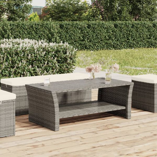vidaXL Couchtisch Grau 100x50x40 cm Poly Rattan