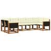 vidaXL Outdoor-Sofagarnitur mit Kissen 7 pcs Natur und Creme