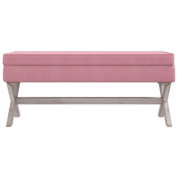 vidaXL Hocker mit Stauraum Rosa 110x45x49 cm Samt