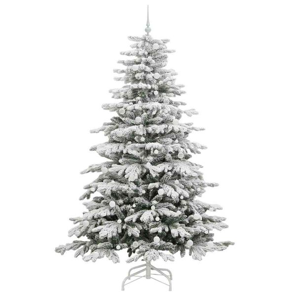 vidaXL K&uuml;nstlicher klappbarer Weihnachtsbaum Wei&szlig; 240 cm PE und PVC