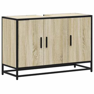 vidaXL Badezimmer-Waschbeckenschrank Sonoma-Eiche 90 x 33 x 60 cm Holzwerkstoff