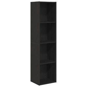 vidaXL B&uuml;cherregal Wandhalterung Schwarz Eichen-Optik 143 x 30 x 36 cm