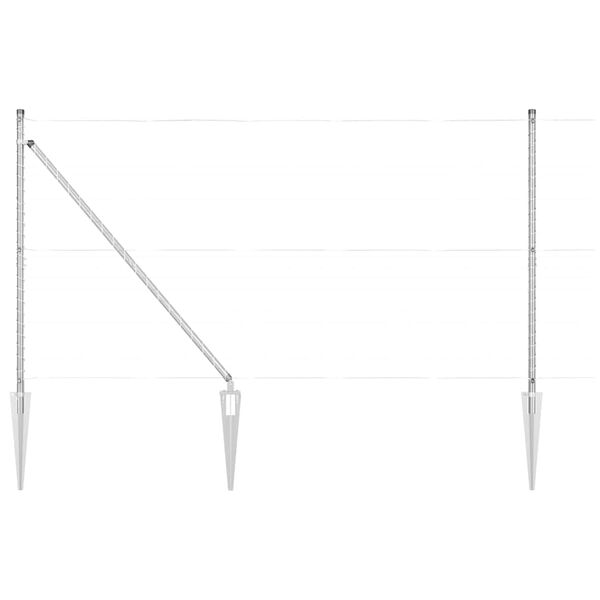 vidaXL Zaunpfosten 7 pcs Silber Stahl