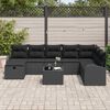vidaXL Sofa Set mit Kissen mit Speicher 9 pcs Schwarz Poly-Rattan