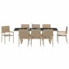 vidaXL Garten Essgruppe 9 pcs Schwarz Poly Rattan