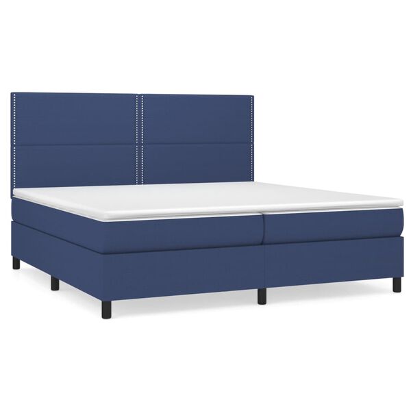 vidaXL Boxspringbett mit Matratze Blau 200x200 cm Stoff