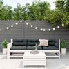 vidaXL 4-tlg. Garten-Lounge-Set mit Kissen Weiß Massivholz Kiefer