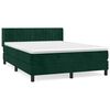 vidaXL Boxspringbett mit Matratze Dunkelgr&uuml;n 140x190 cm Samt