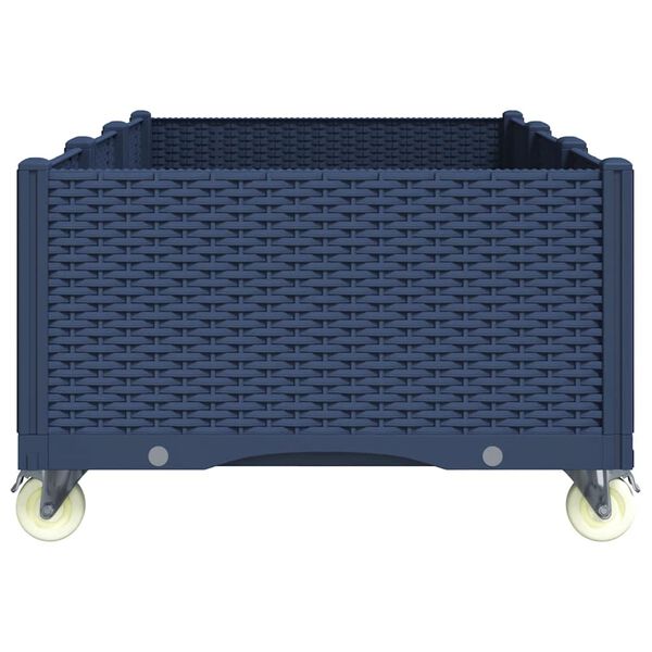 vidaXL Pflanzkasten mit Rollen Blaugrau 150x80x54 cm PP