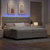 vidaXL LED Boxspringbett mit Matratze Taupe 200 x 200 cm Stoff