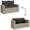 vidaXL 4-tlg. Garten-Sofagarnitur mit Kissen Hellgrau Poly Rattan