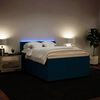 vidaXL Boxspringbett mit Matratze Blau 140x190 cm Samt