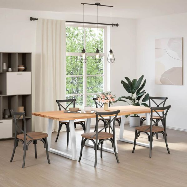 vidaXL Esstischbeine V-Form 3 Stück Weiß 100x(72-73,3) cm Stahl