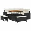 vidaXL Gartensofa-set 8 stk. Schwarz Poly-Rattan