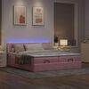 vidaXL Ottoman-Bett mit Matratzen & LEDs Rosa 160x200 cm Samt