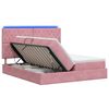 vidaXL LED-Speicherbett mit Matratze Rosa 200 x 200 cm Samt