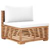 vidaXL 5-tlg. Garten-Lounge-Set mit Kissen Creme Massivholz Teak