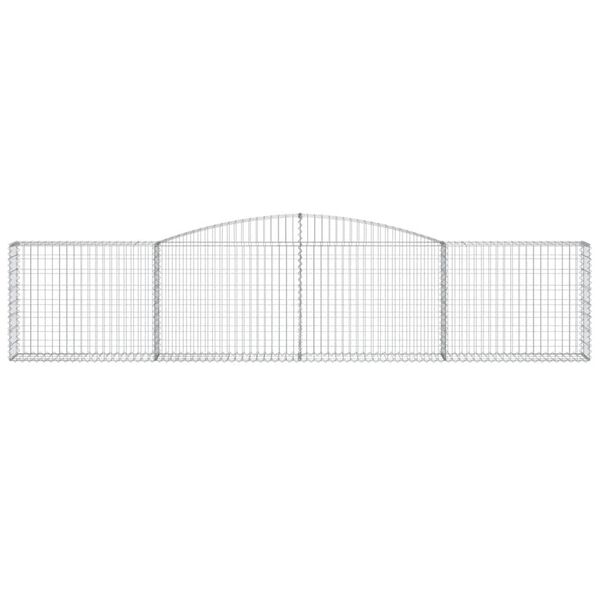 vidaXL Gabionen mit Hochbogen 15 Stk. 400x30x80/100cm Verzinktes Eisen